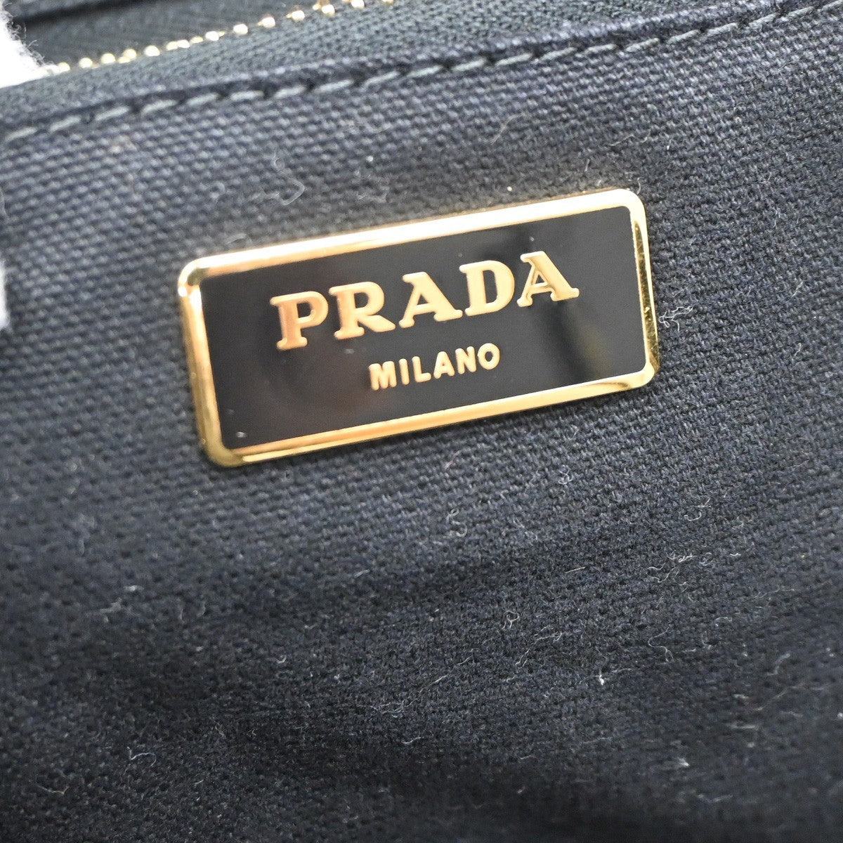 PRADA Logo Canapa Shoulder Tote Bag Tessuto PVC Leather Black GHW 88KB764