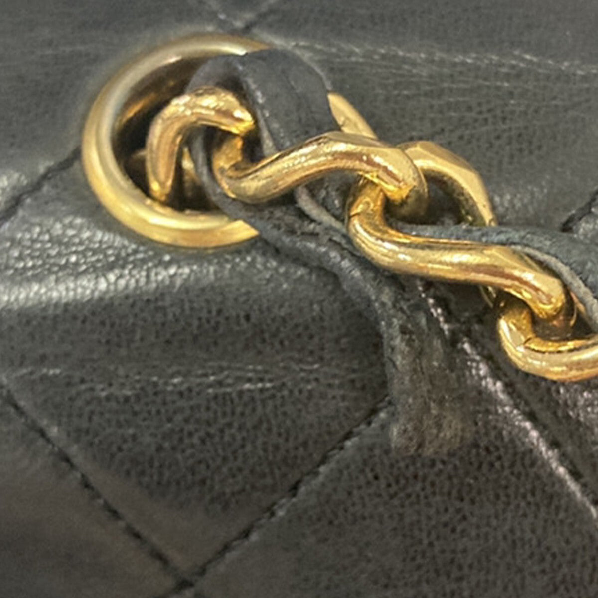CHANEL CC Mini Matelasse Full Flap Chain Shoulder Bag Leather Black GHW 654RF285