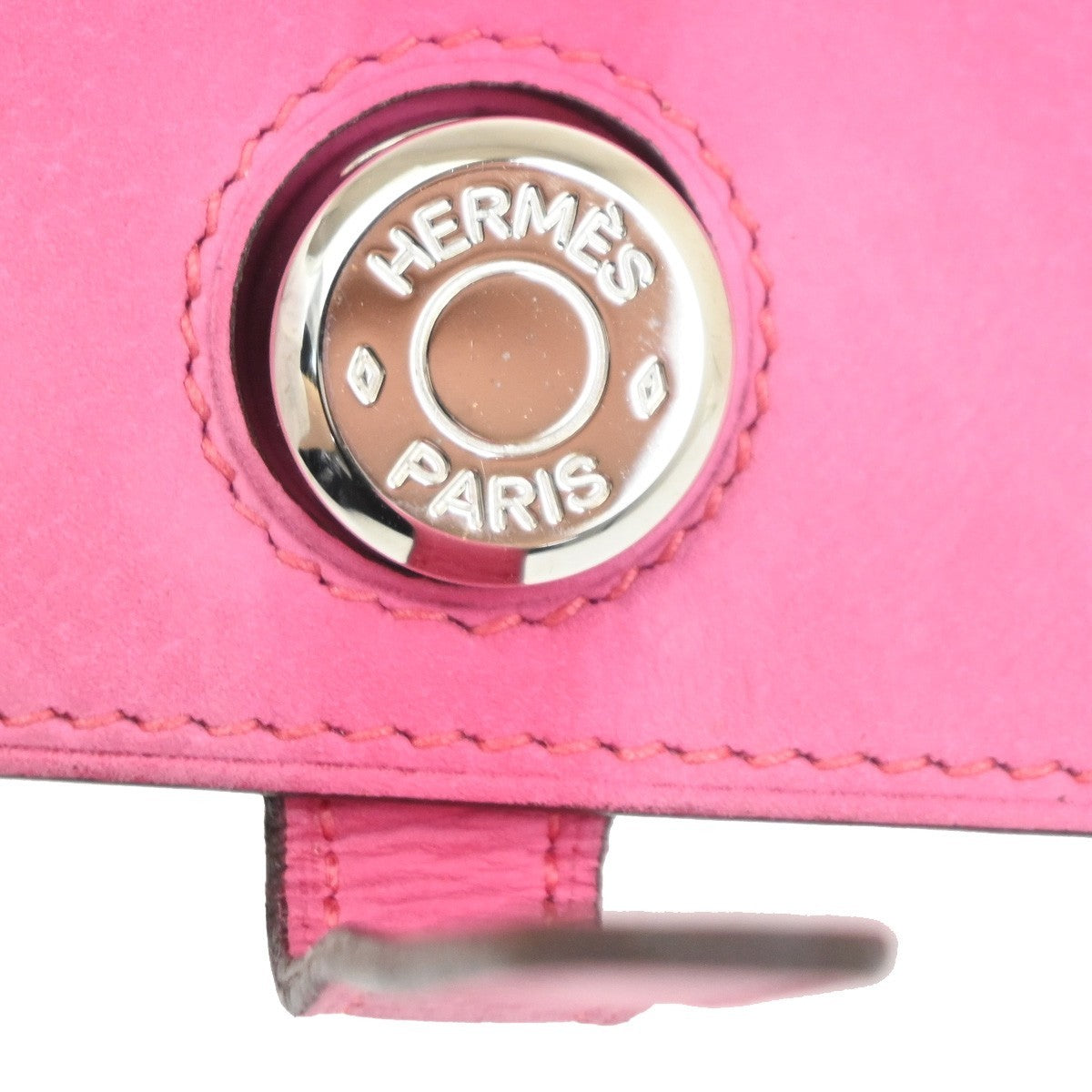 HERMES Dogon Long Bifold Wallet Eversoft Leather Pink France  square J 92TA690