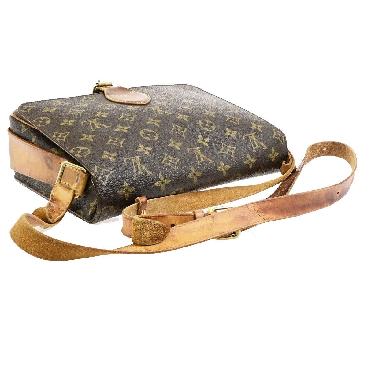 LOUIS VUITTON Cartouchiere GM Shoulder Bag Monogram Leather Brown M51252 61ED503