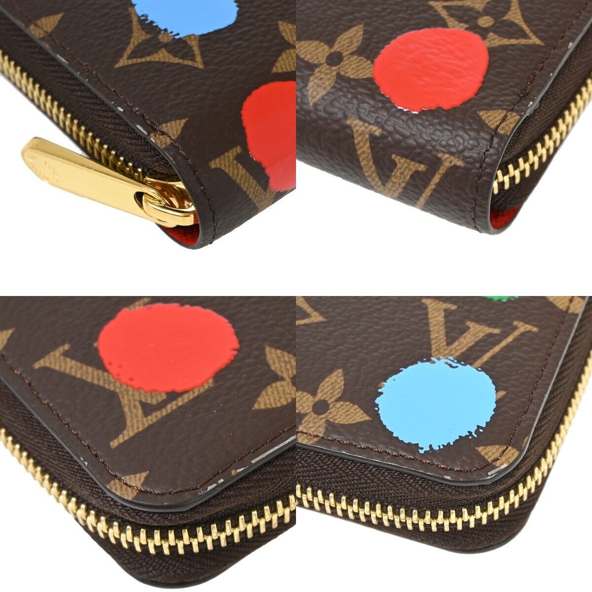 LOUIS VUITTON LV × YK Long Zippy Wallet Monogram 3D Dots Brown M81864 605RH887
