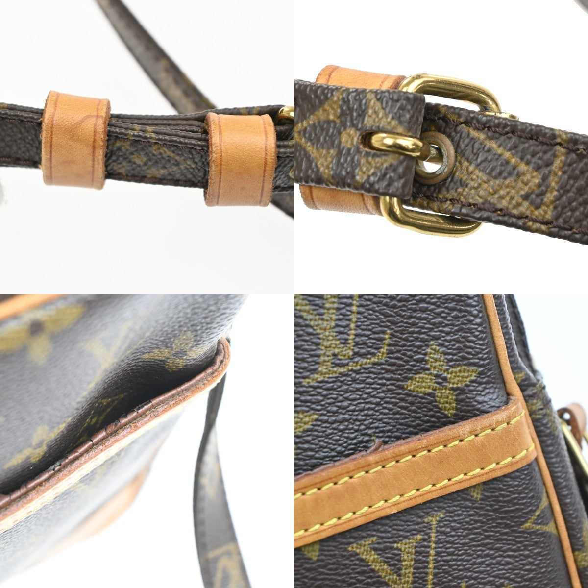 LOUIS VUITTON Danube Shoulder Bag Monogram Leather Brown France M45266 82MA537