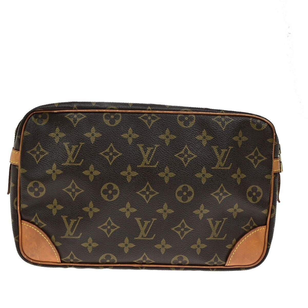 LOUIS VUITTON Compiegne 28 Clutch Bag Monogram Leather Brown GHW M51845 63ED999