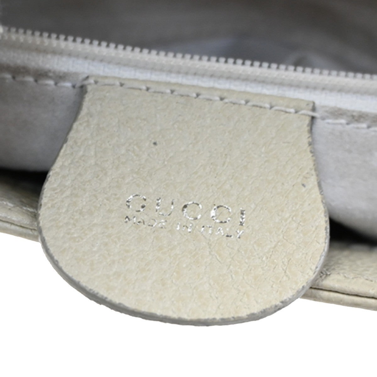 GUCCI Logo GG Pattern Shoulder Hand Bag Leather Suede White 05CA481