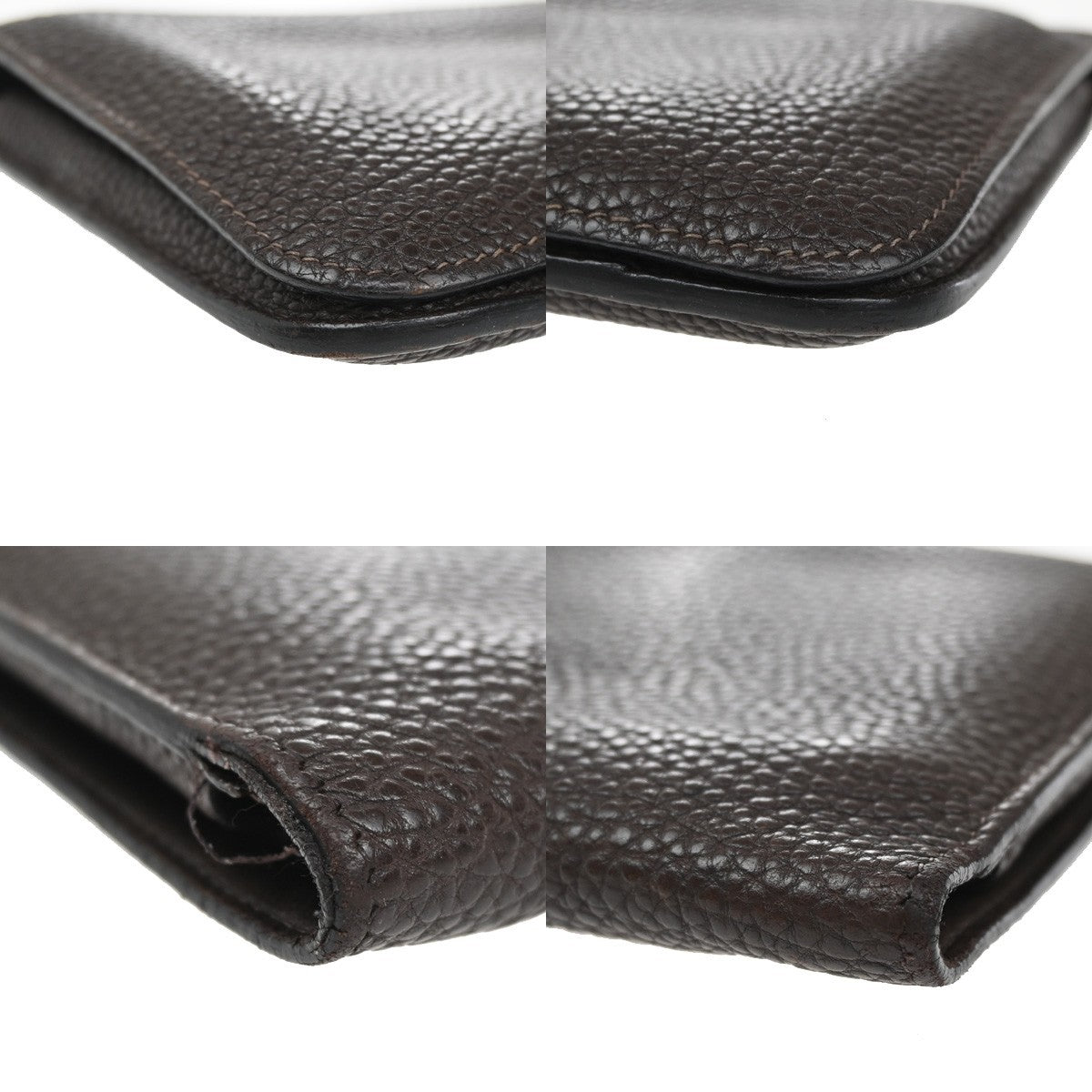 HERMES Logos Dogon GM Long Bifold Wallet Togo Leather Brown GHW 86YH814