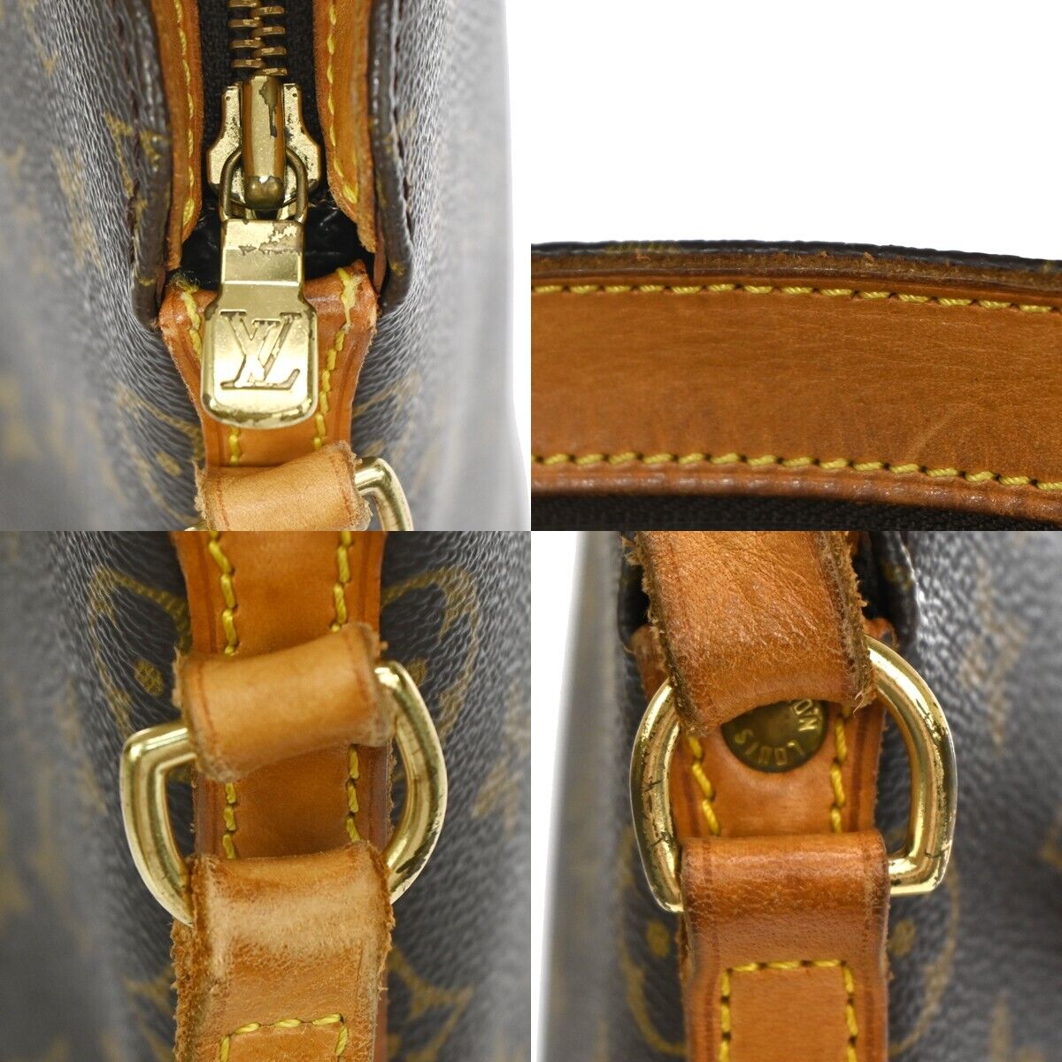 LOUIS VUITTON Logo Drouot Shoulder Bag Monogram Leather Brown M51290 16ED475