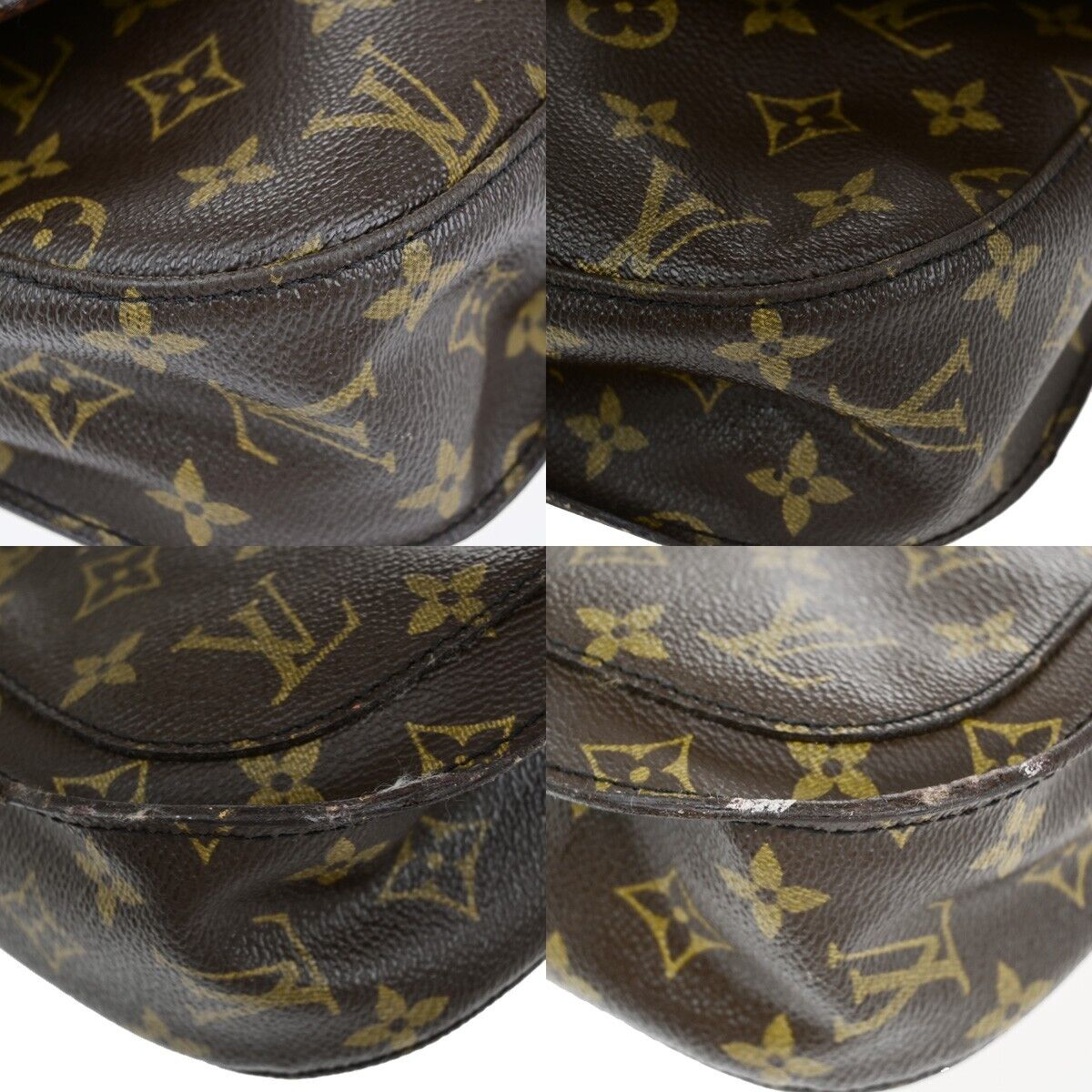 LOUIS VUITTON Saint Cloud GM Shoulder Bag Monogram Leather Brown M51242 30EC732