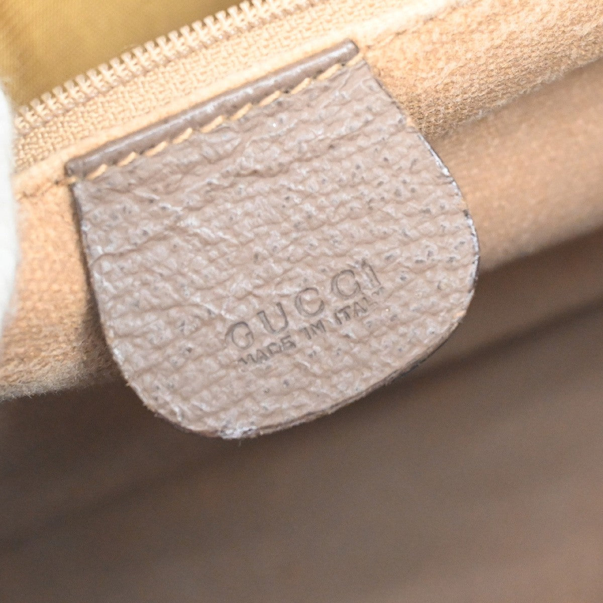 GUCCI Logo Sherry Web Line GG Pattern Hand Bag PVC Leather Brown Italy 65YJ158