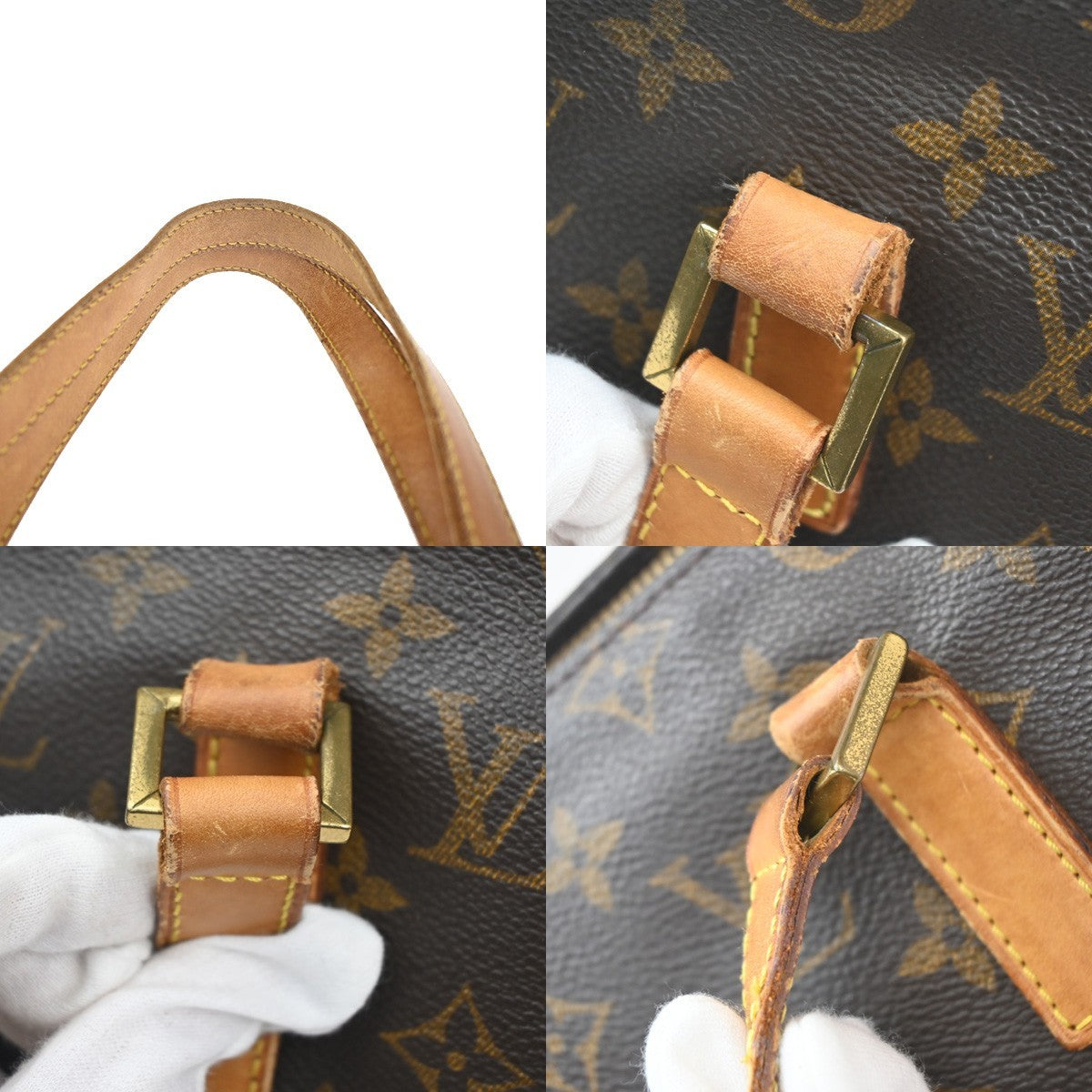 LOUIS VUITTON Cabas Mezzo Shoulder Bag Monogram Leather Brown M51151 82MA440