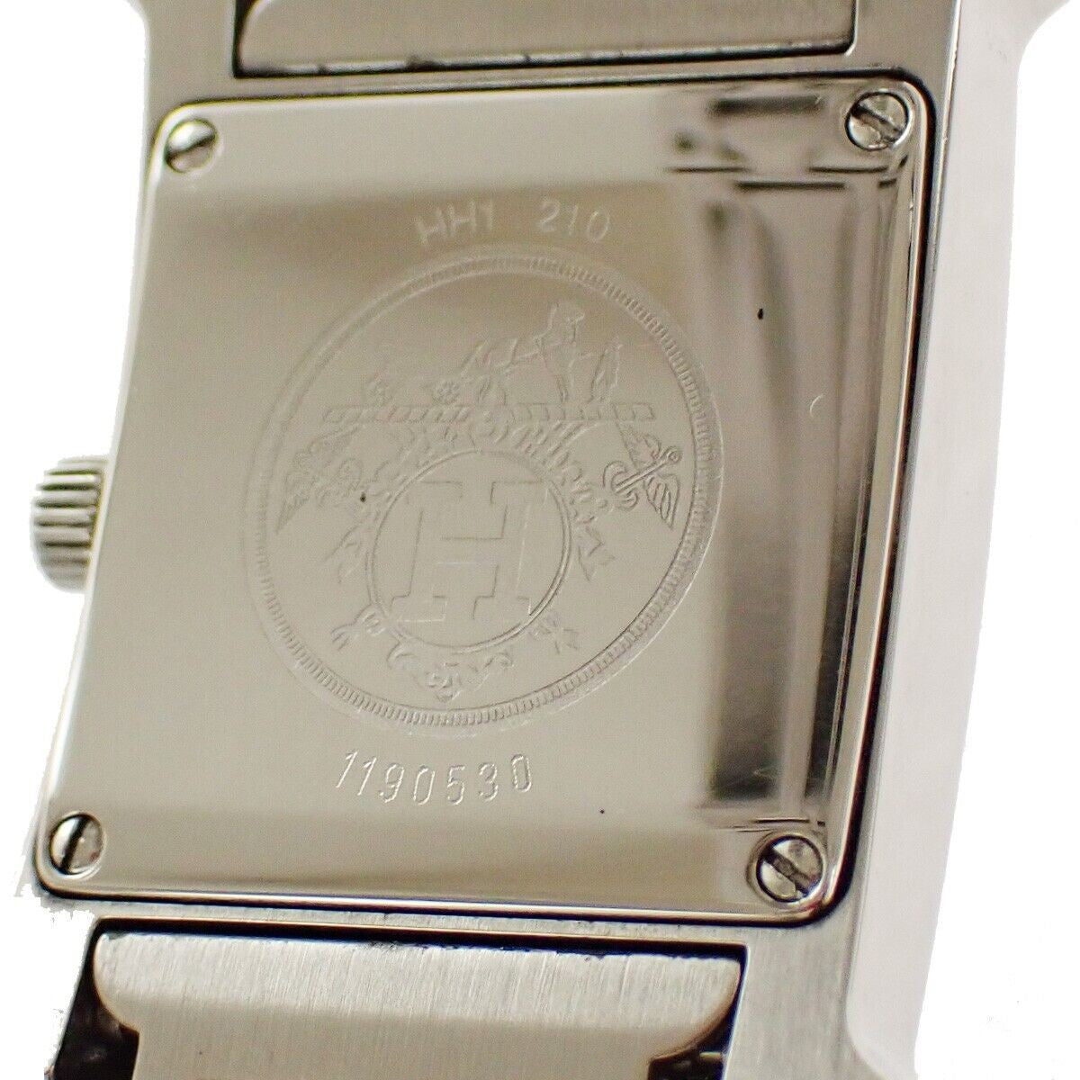 HERMES H Wrist Watch HH1.210 Quartz Stainless Steel Silver Orange 41LC293