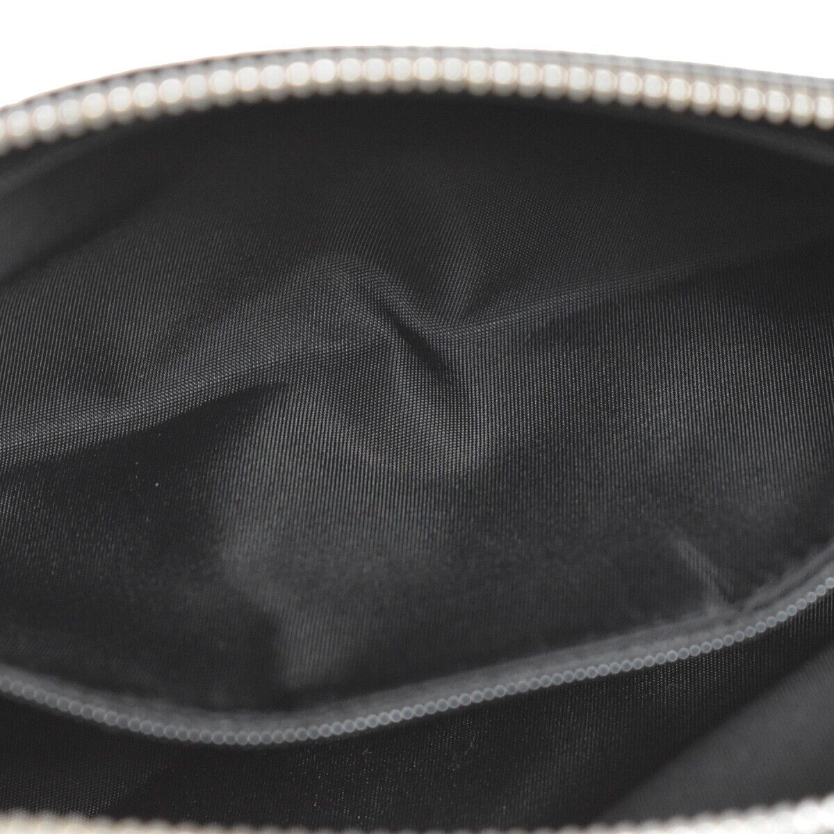 SALVATORE FERRAGAMO Vara Vanity Pouch Case Nylon Patent Leather Black 07GA588