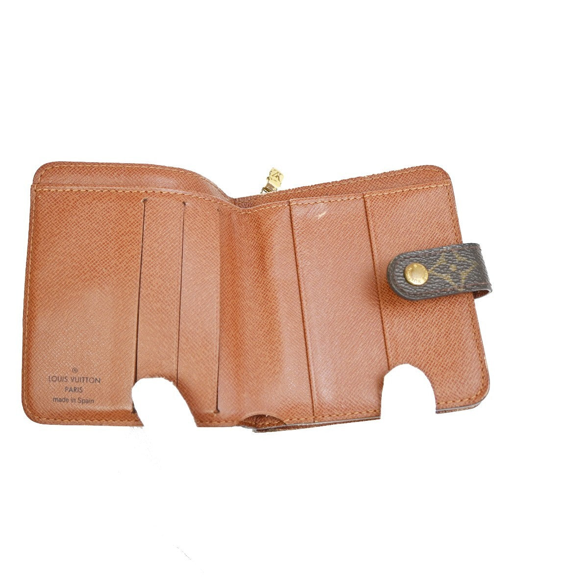 LOUIS VUITTON Compact Zip Bifold Wallet Monogram Leather Brown M61667 09FB576
