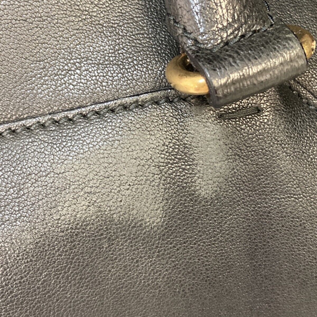 YVES SAINT LAURENT YSL Logo Cabas Chyc Hand Bag Leather Black GHW Italy 70EB951