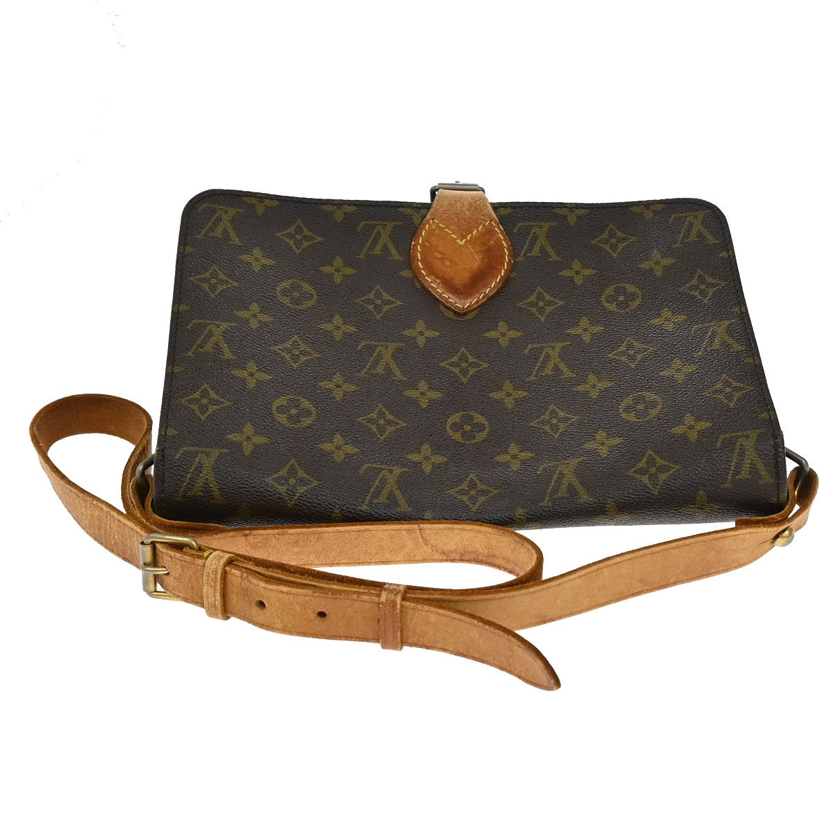 LOUIS VUITTON Cartouchiere GM Shoulder Bag Monogram Leather Brown M51252 34YH191
