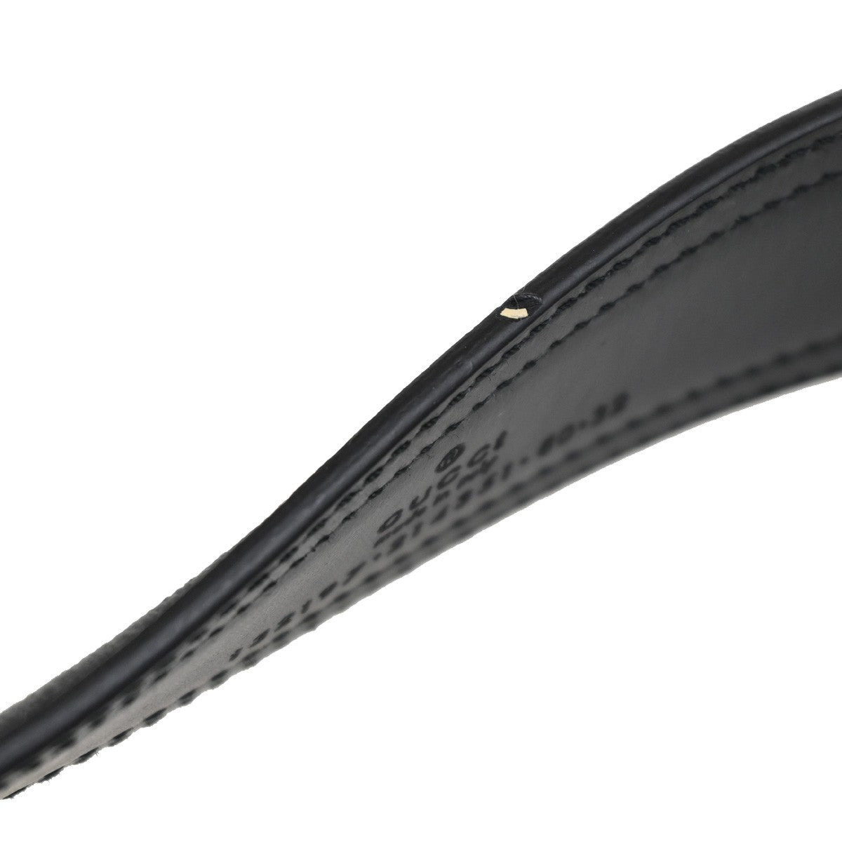 GUCCI Logo Belt 80/32 35mm Leather Black GHW Italy 68KC925