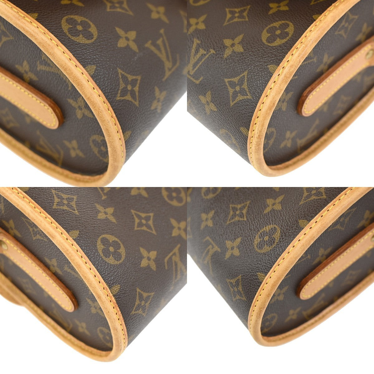 LOUIS VUITTON Logo Marne Shoulder Bag Monogram Leather Brown M51369 70YH918