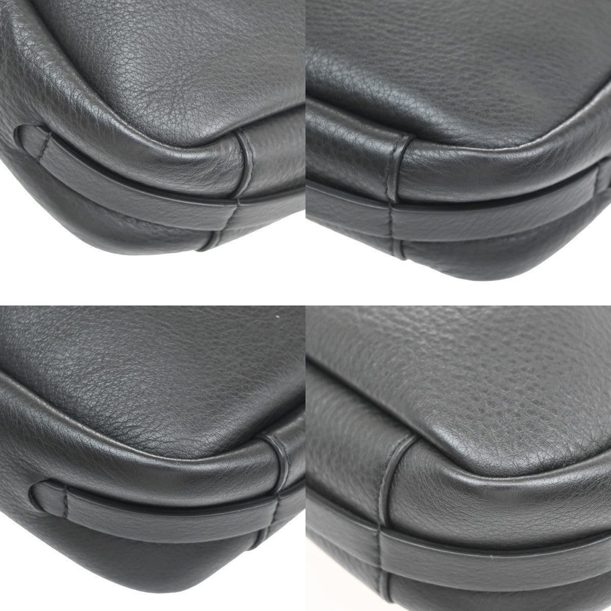 BALENCIAGA Logo Mini Shoulder Bag Hand Bag Leather Black Italy 77RF487