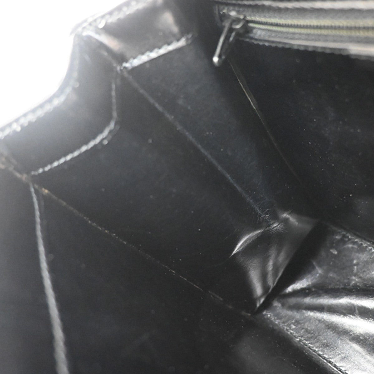 CELINE Logo Top Handle Hand Bag Leather Black GHW Italy 76EG223