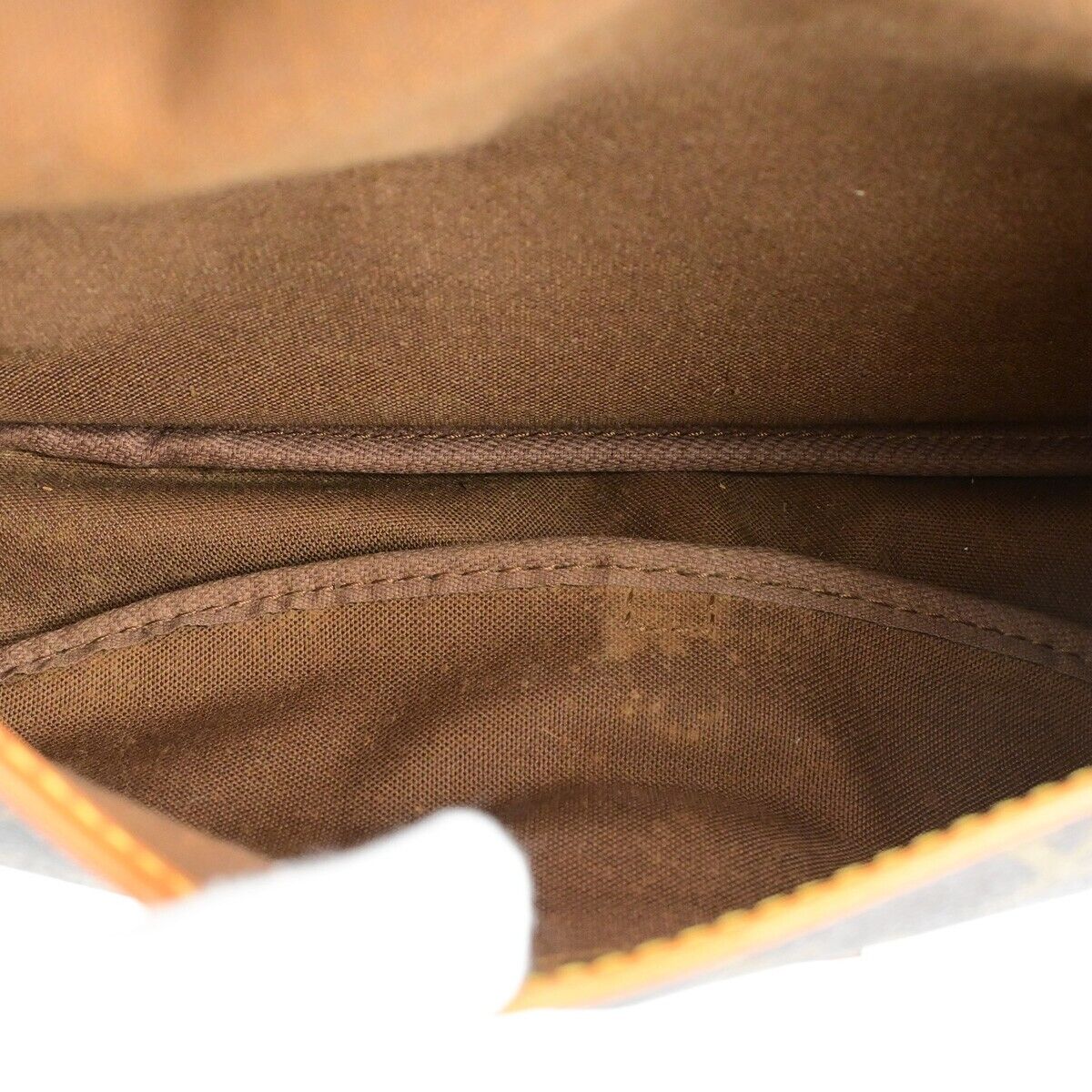 LOUIS VUITTON Logo Saumur 30 Shoulder Bag Monogram Leather Brown M42256 16ED410