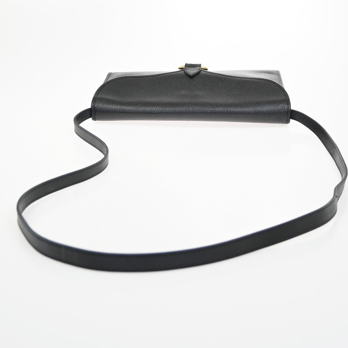 CHRISTIAN DIOR Logo 2Way Shoulder Clutch Bag Leather Black GHW  France 31YH907
