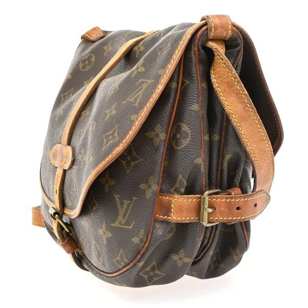 LOUIS VUITTON Logo Saumur 30 Shoulder Bag Monogram Leather Brown M42256 39PA062