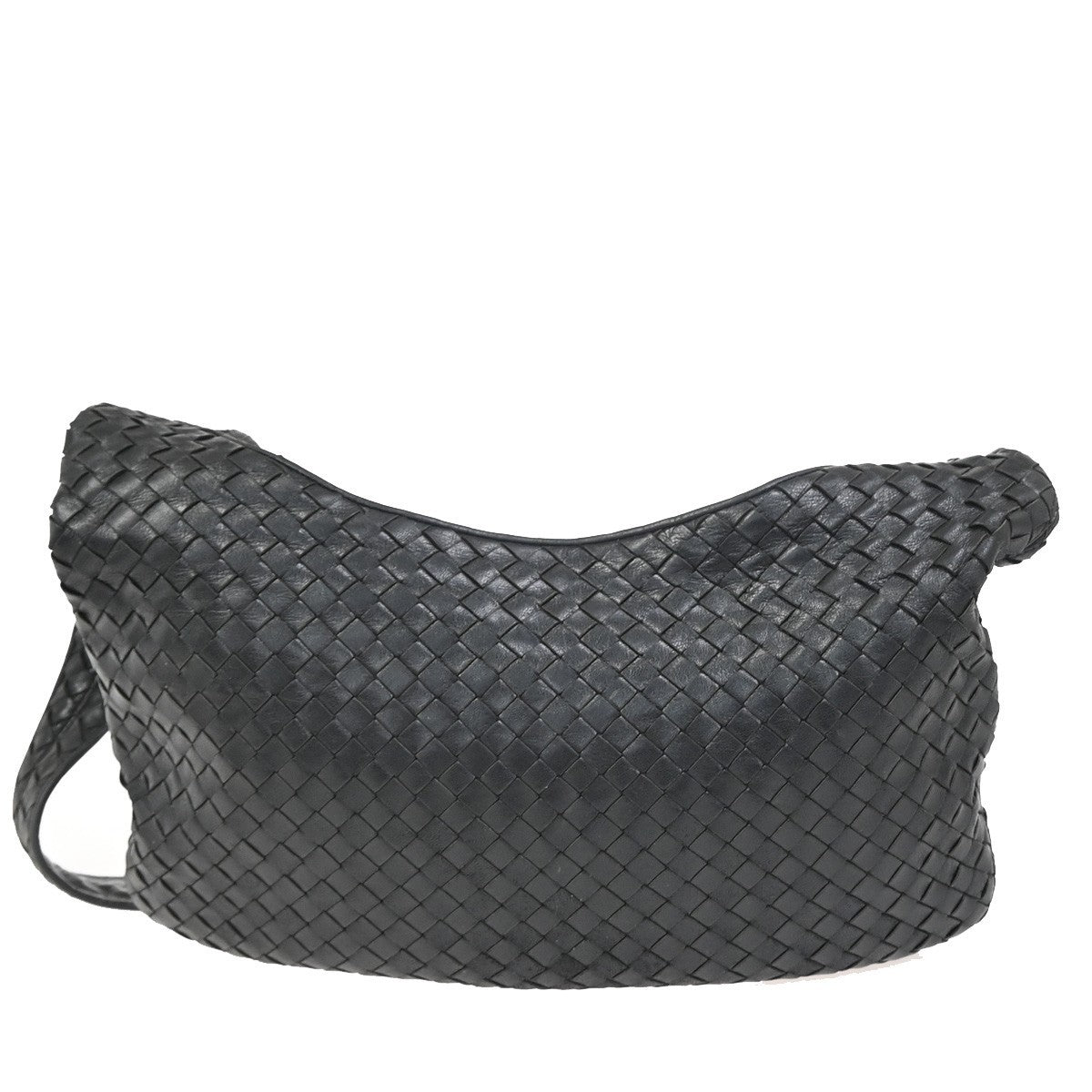 BOTTEGA VENETA Intrecciato Shoulder Crossbosy Bag Leather Black Italy 21ZA288