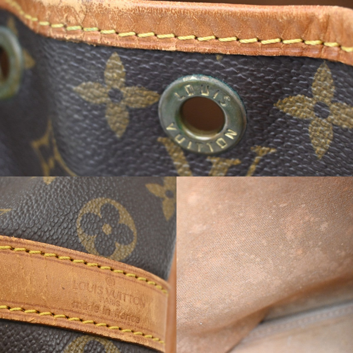 LOUIS VUITTON Petit Noe Drawstring Shoulder Bag Monogram Leather M42226 34CA391