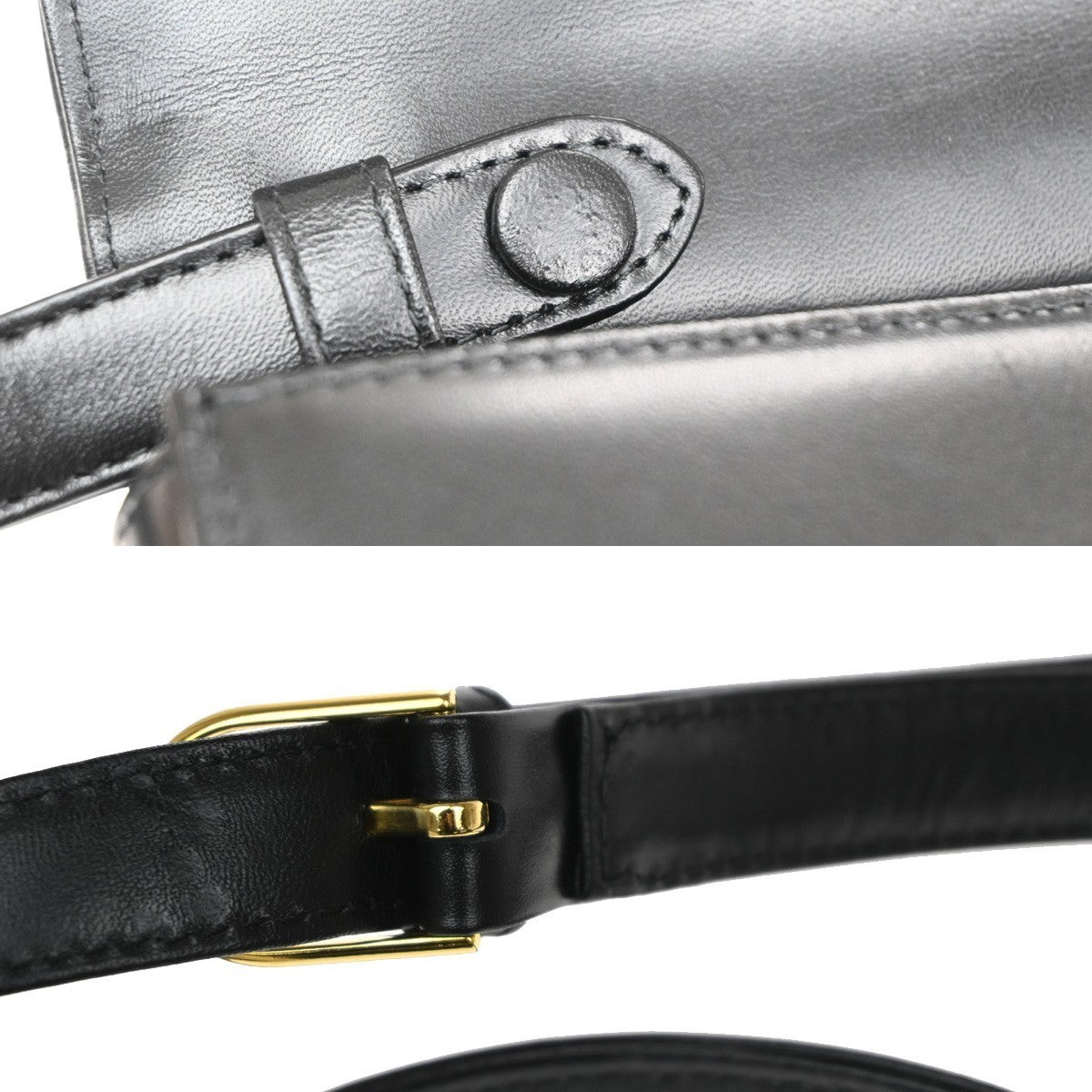 GIVENCHY Logo 2way Shoulder Hand Bag Leather Black GHW Japan 05MA543