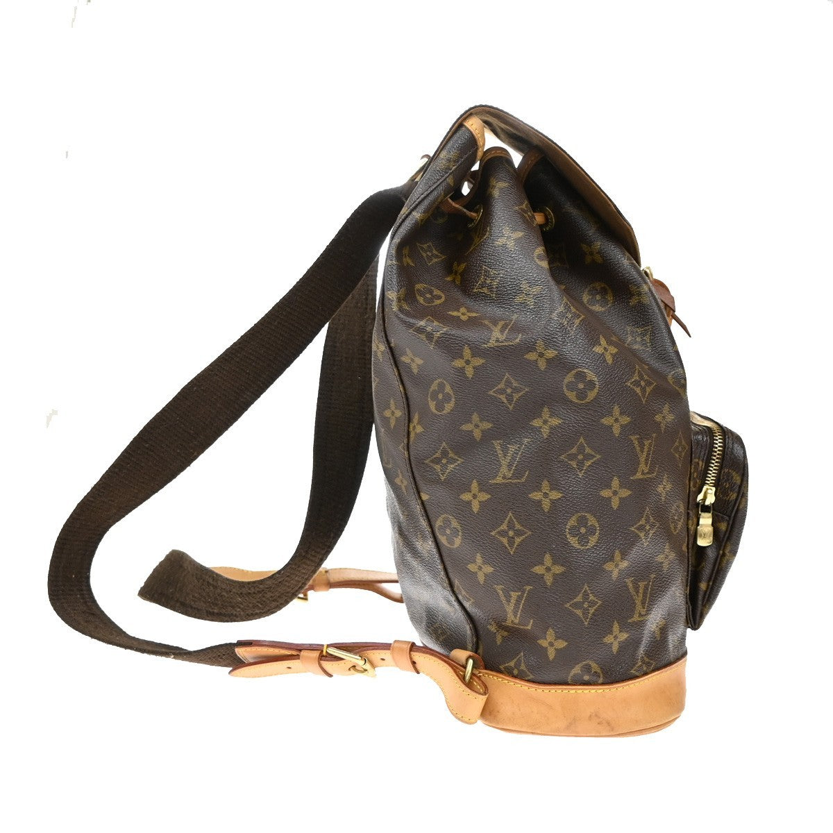 LOUIS VUITTON Montsouris GM Backpack Bag Monogram Leather Brown M51135 96EF833