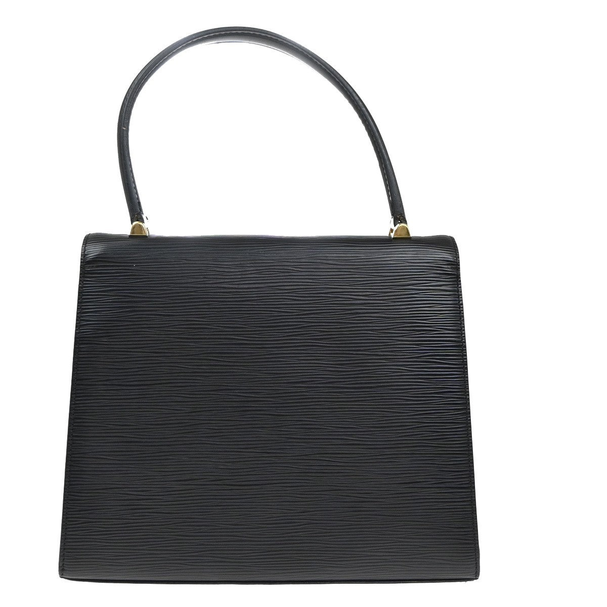 LOUIS VUITTON Logo Malesherbes Hand Bag Epi Leather Black France M52372 34KP419