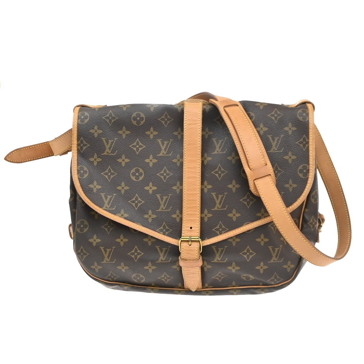 LOUIS VUITTON Saumur 35 Shoulder Bag Monogram Leather BN France M42254 76SA150