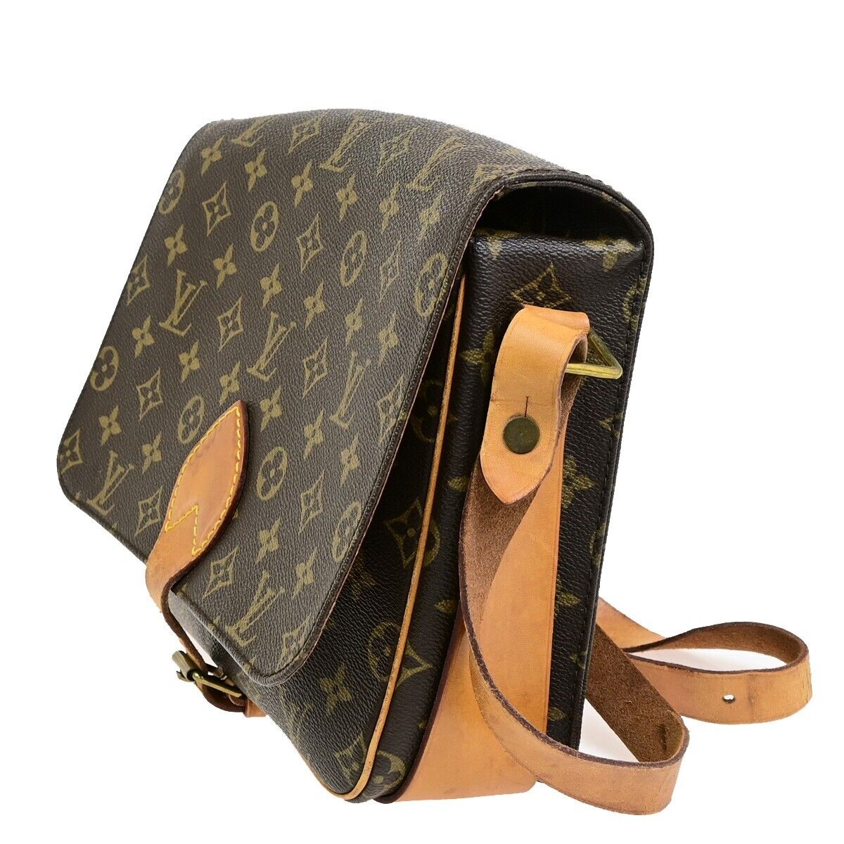 LOUIS VUITTON Cartouchiere GM Shoulder Bag Monogram Leather Brown M51252 31FB343