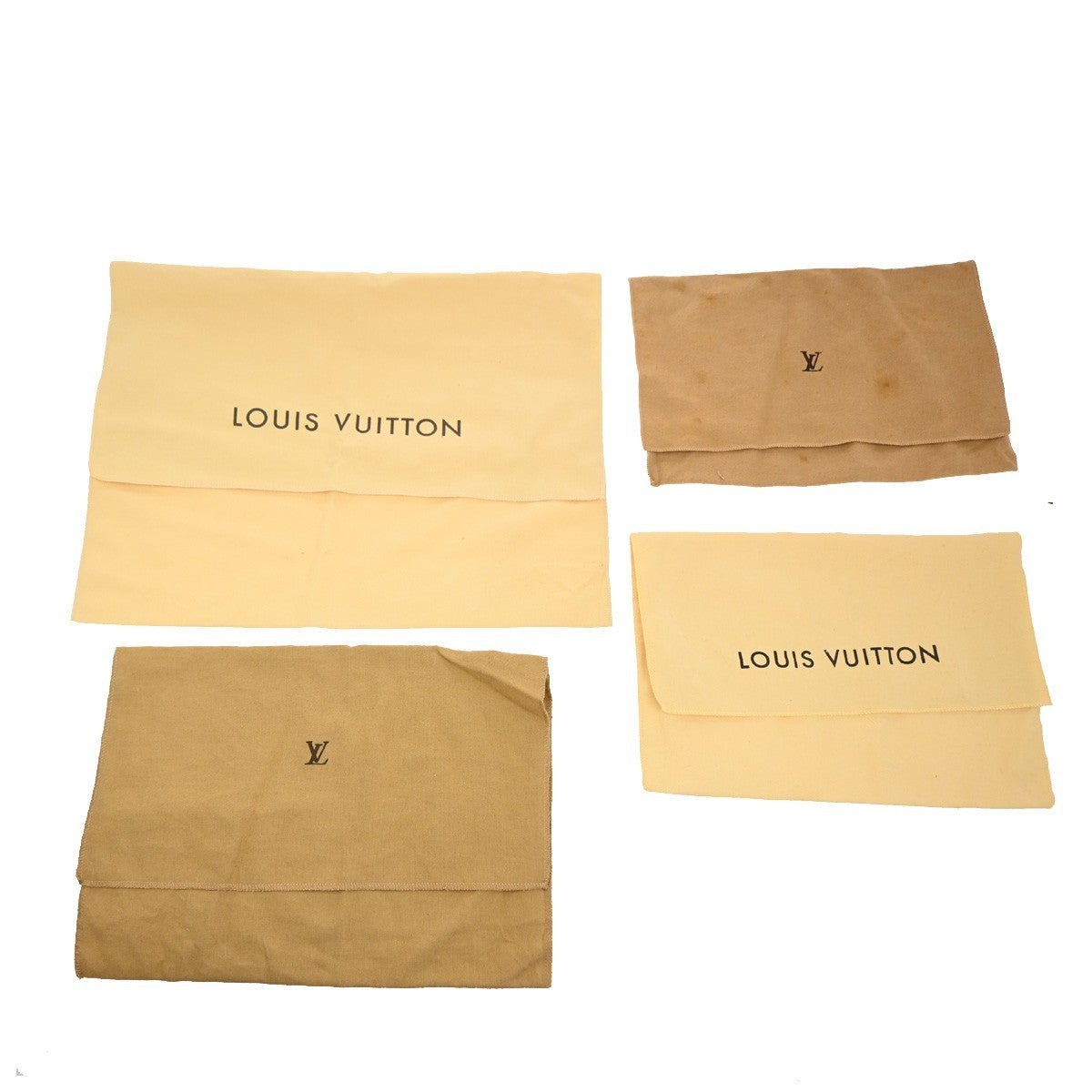 LOUIS VUITTON Logo 10 Set Dust Bag Drawstring Canvas Cotton Beige Brown 01KB912