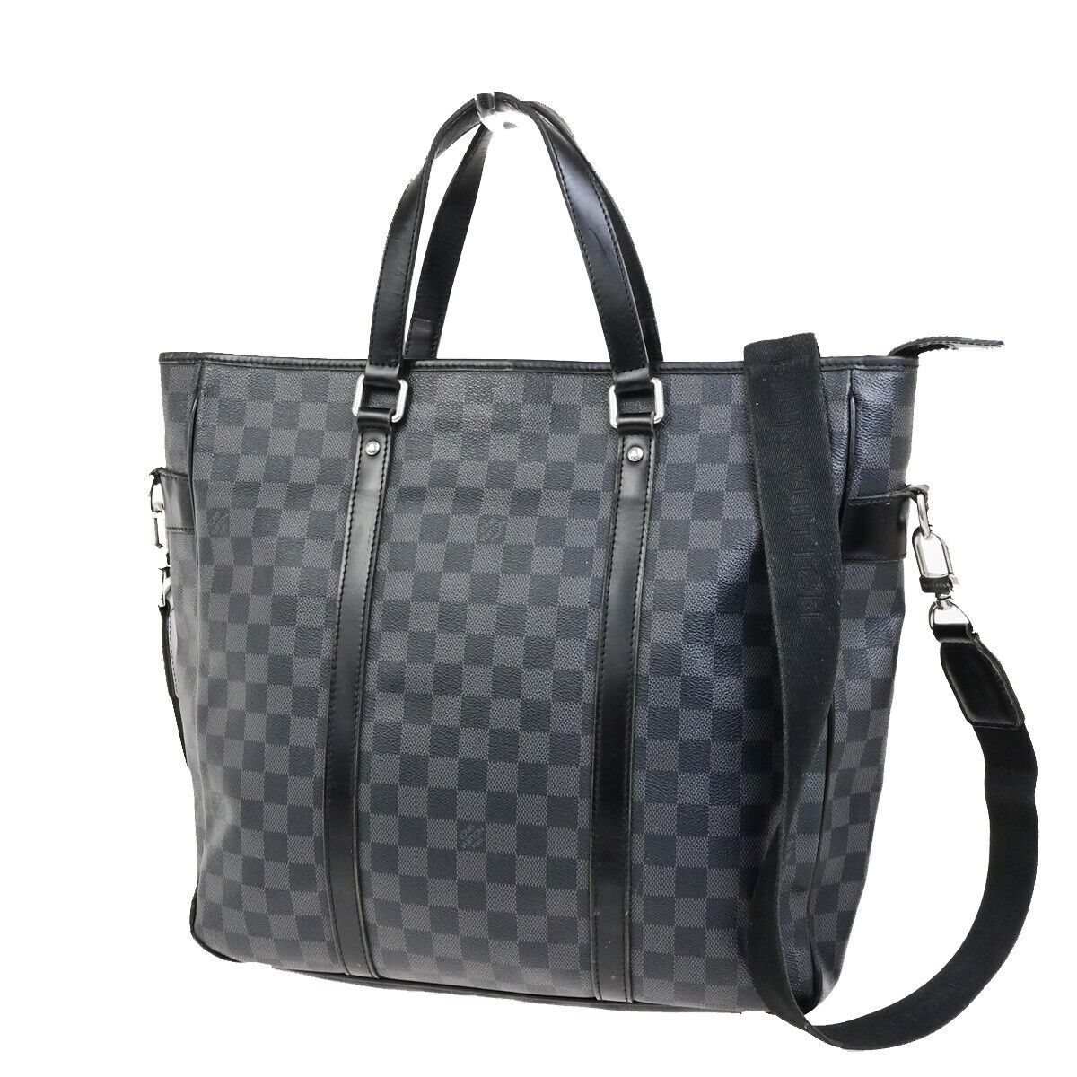 LOUIS VUITTON Tadao 2Way Shoulder Hand Bag Damier Graphite BK N51192 10ED499