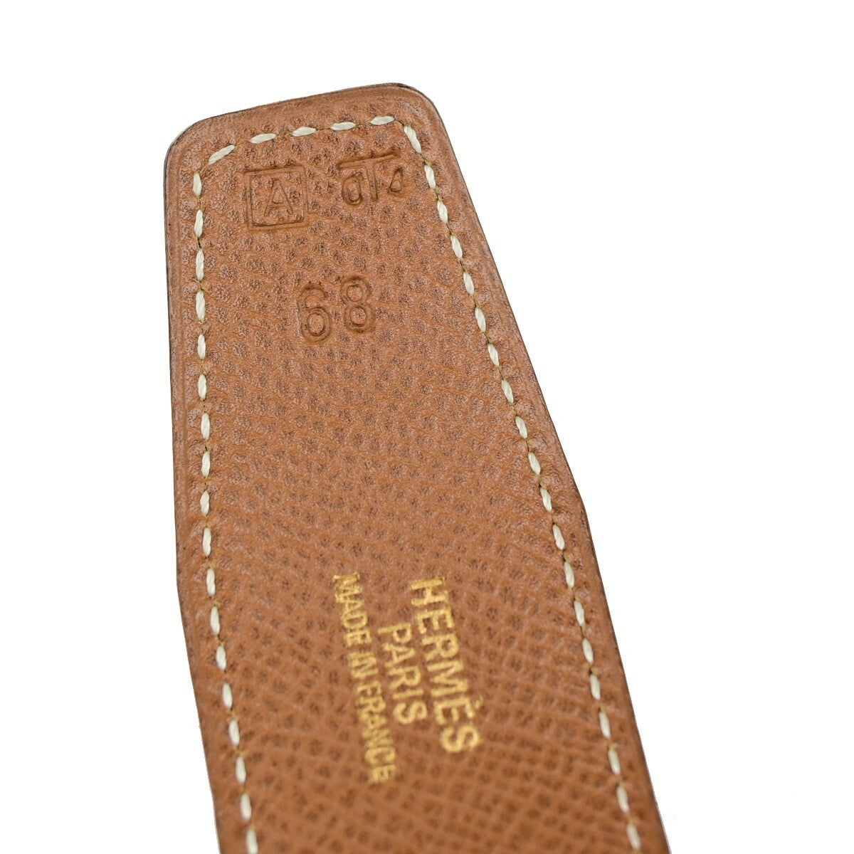 HERMES H Logo Constance Reversible Buckle Belt Leather #68 Black Brown 82RL054