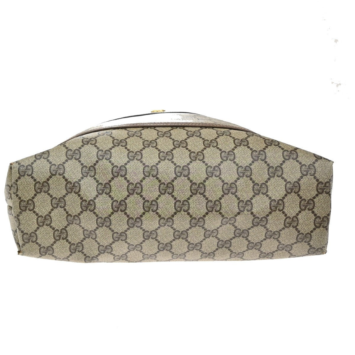 GUCCI Logo Sherry GG Pattern Shoulder Bag PVC Leather Brown Gold Italy 04YH816