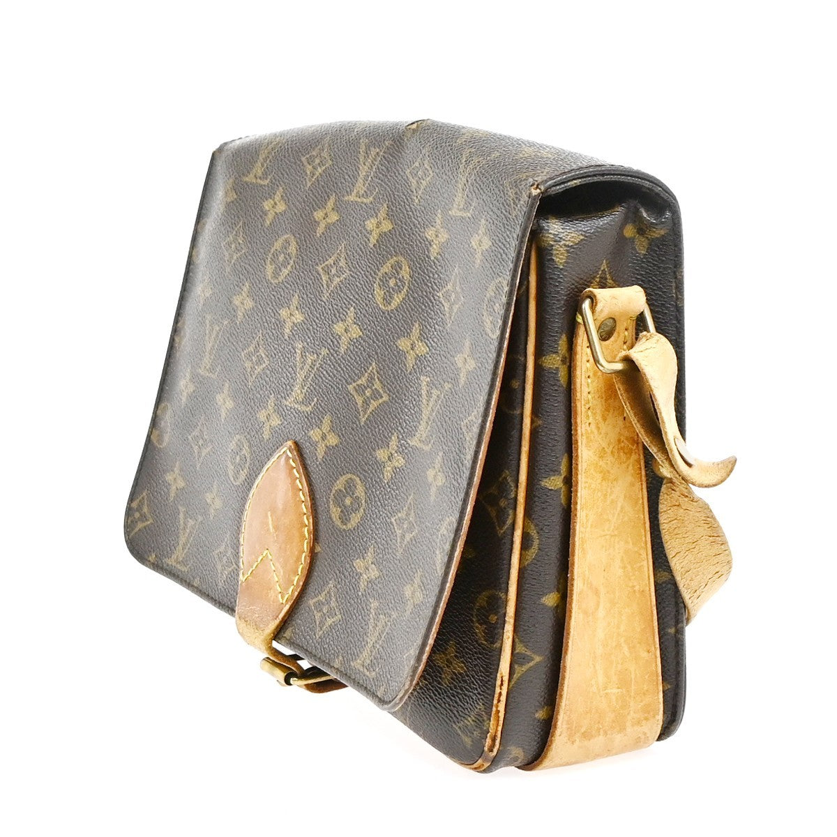 LOUIS VUITTON Cartouchiere GM Shoulder Bag Monogram Leather Brown M51252 30YJ163