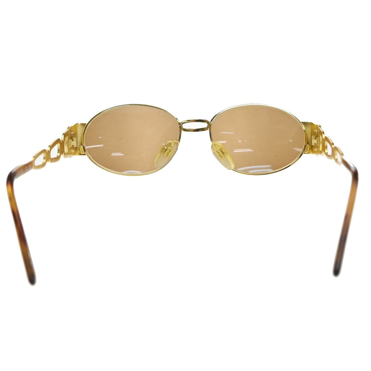 GIANNI VERSACE Medusa Sunglasses Plastic Metal Gold Brown MOD S34 Italy 01MA579