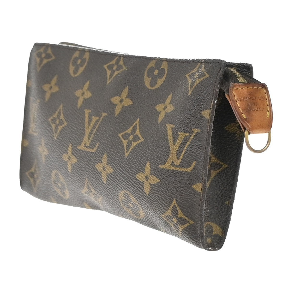 LOUIS VUITTON Logo BUCKET GM Pouch Bag Monogram Leather Brown U.S.A. 04KP001
