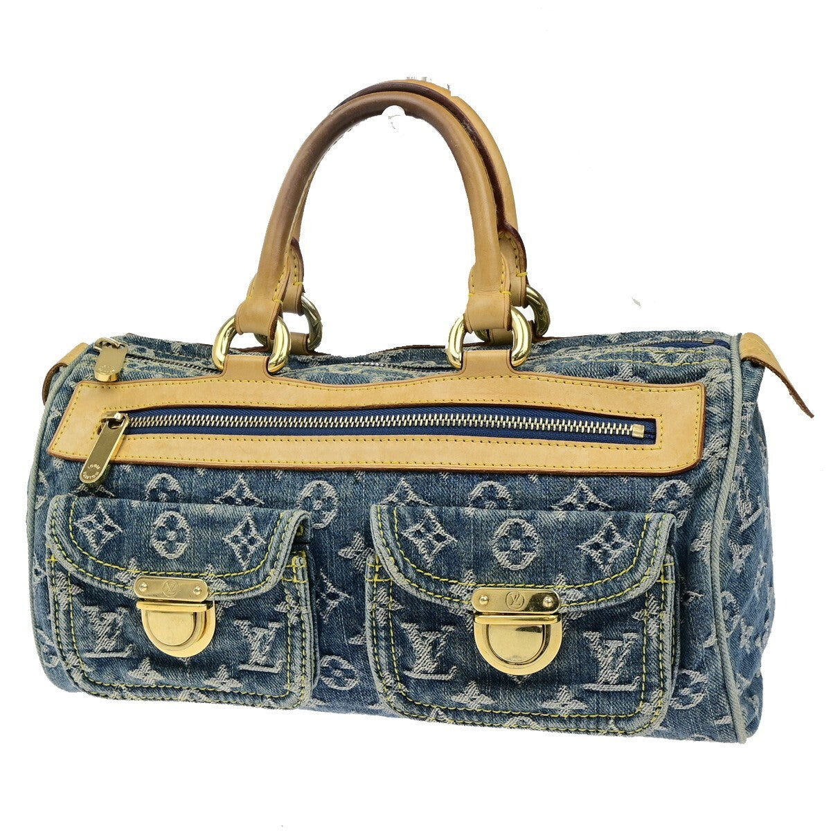 LOUIS VUITTON Neo Speedy Hand Bag Monogram Denim Leather Blue M95019 635RL005