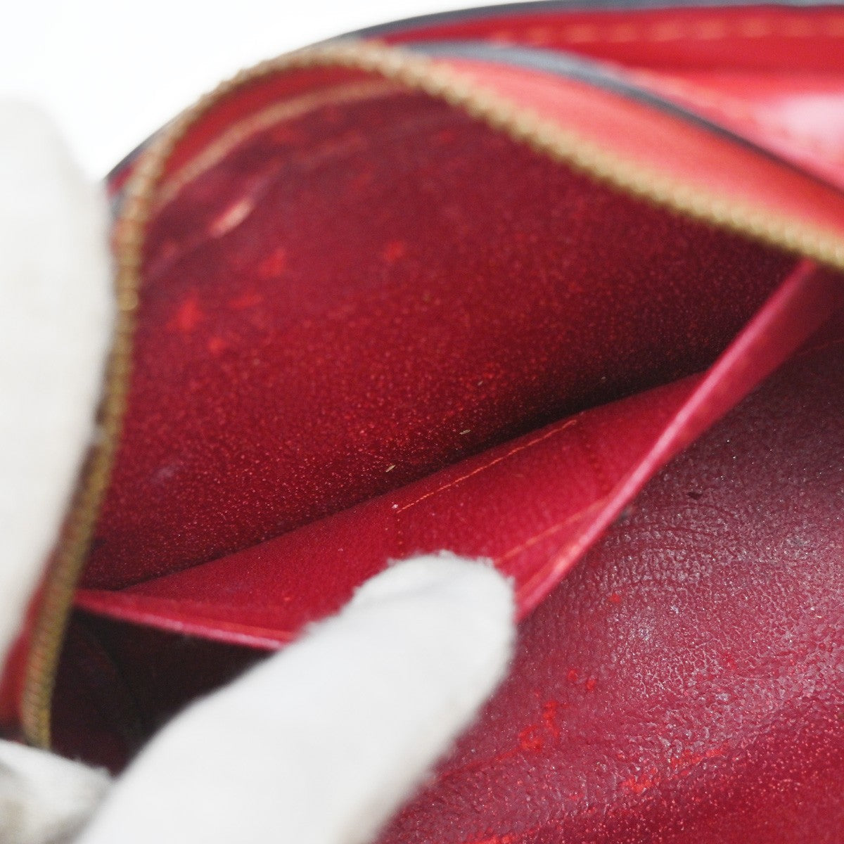 LOUIS VUITTON LV Logo Dauphine PM Pouch Bag Epi Leather Red M48447 02KP604