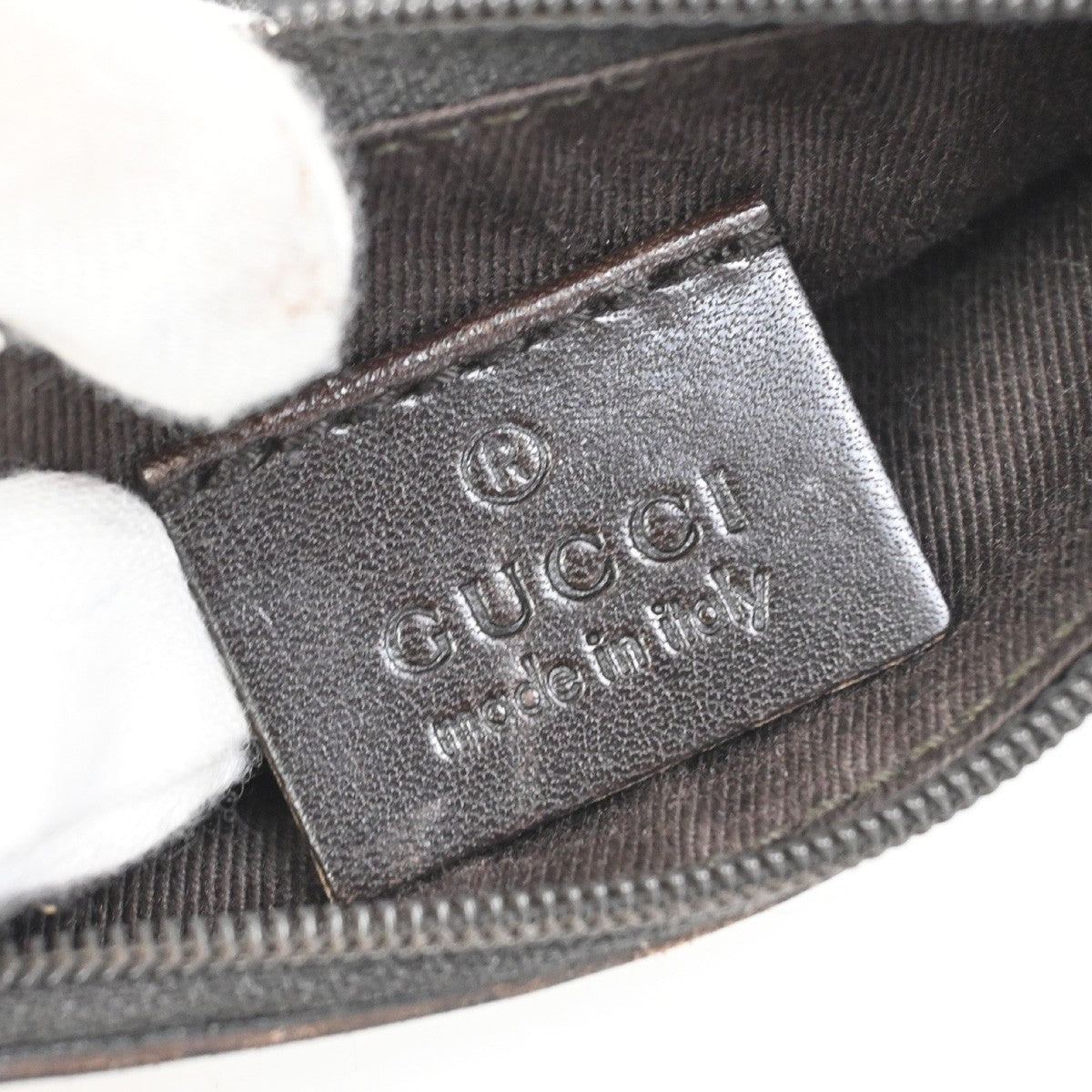 GUCCI Logo GG Pattern Shoulder Bag Canvas Leather Brown SHW Italy 04TA603