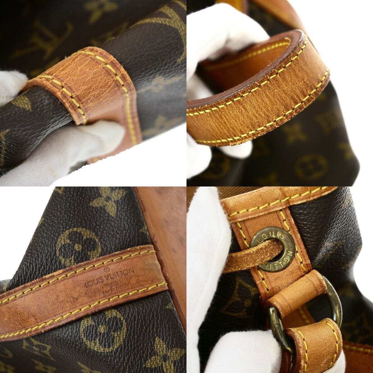 LOUIS VUITTON Petit Noe Drawstring Shoulder Bag Monogram Leather M42226 85EC957