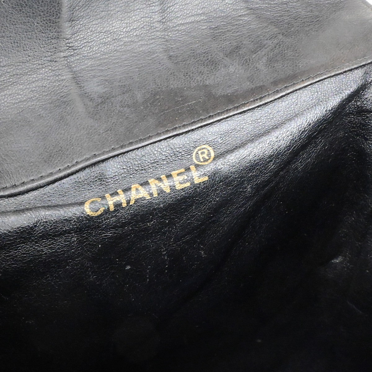 CHANEL CC Logo Matelasse Chain Backpack Bag Leather Black GHW France 317RK756