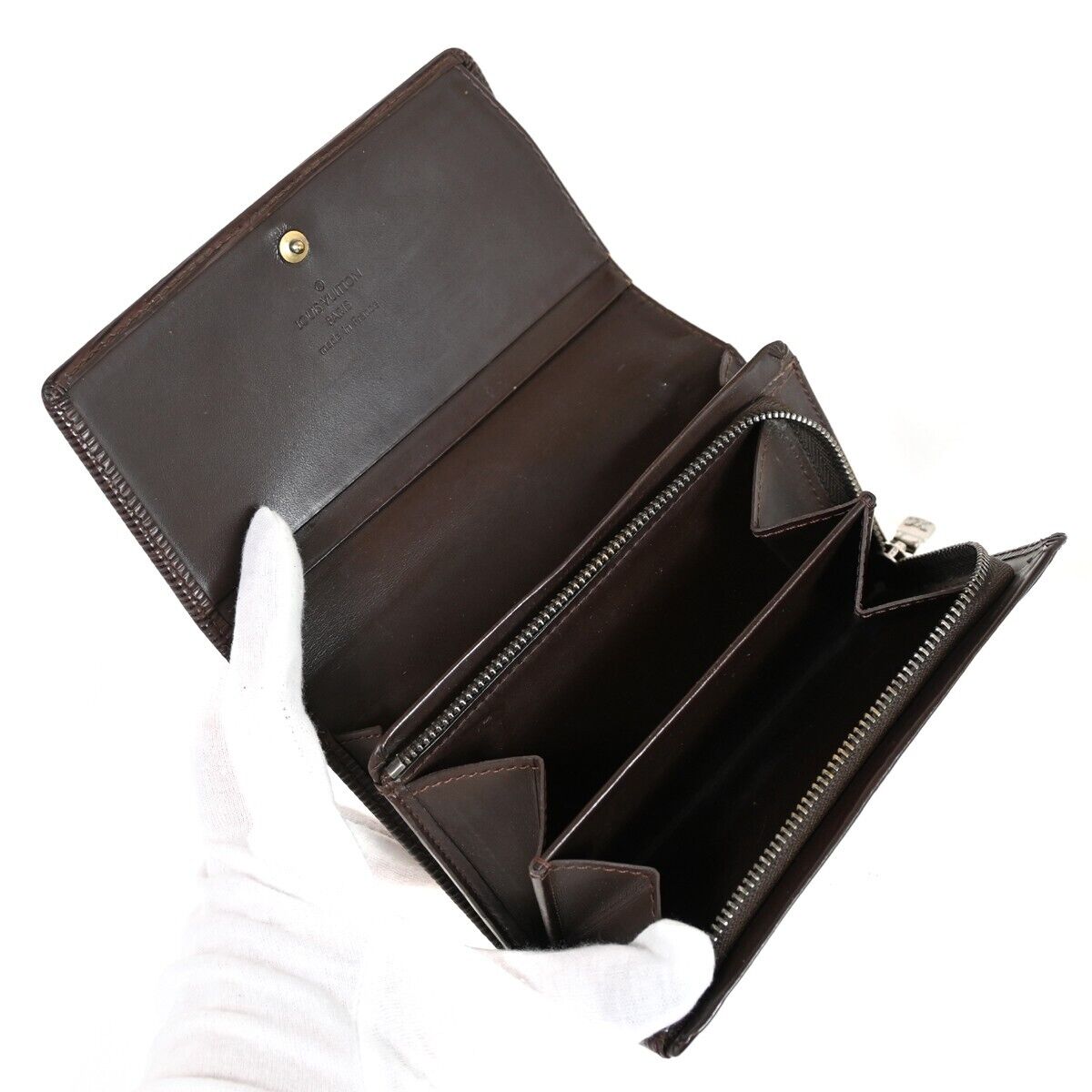 LOUIS VUITTON Portefeuille Tresor Bifold Wallet Epi Leather Brown M6350D 67HB294