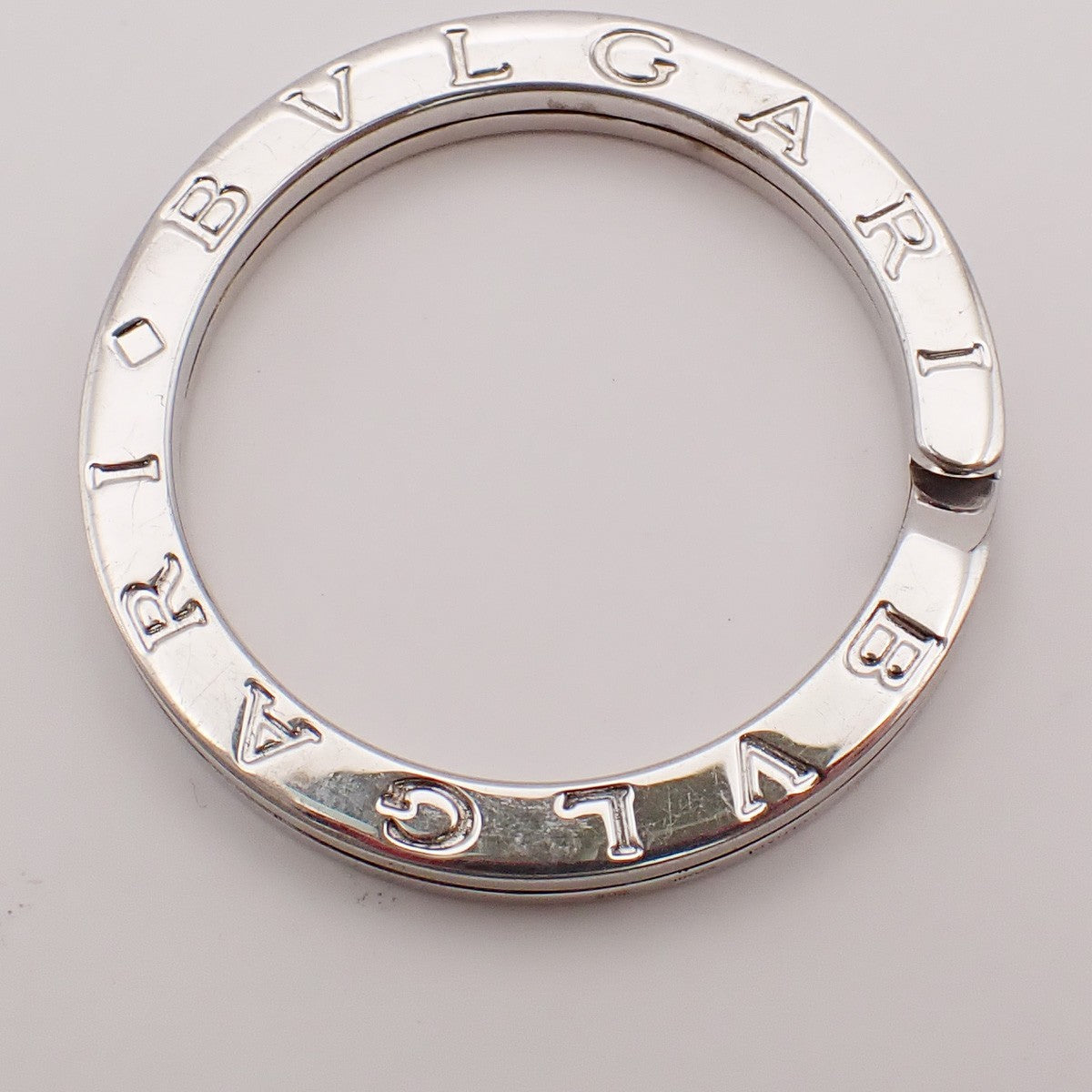 BVLGARI Logo Key Ring Silver Ag 925 Accessory Italy 02EG278