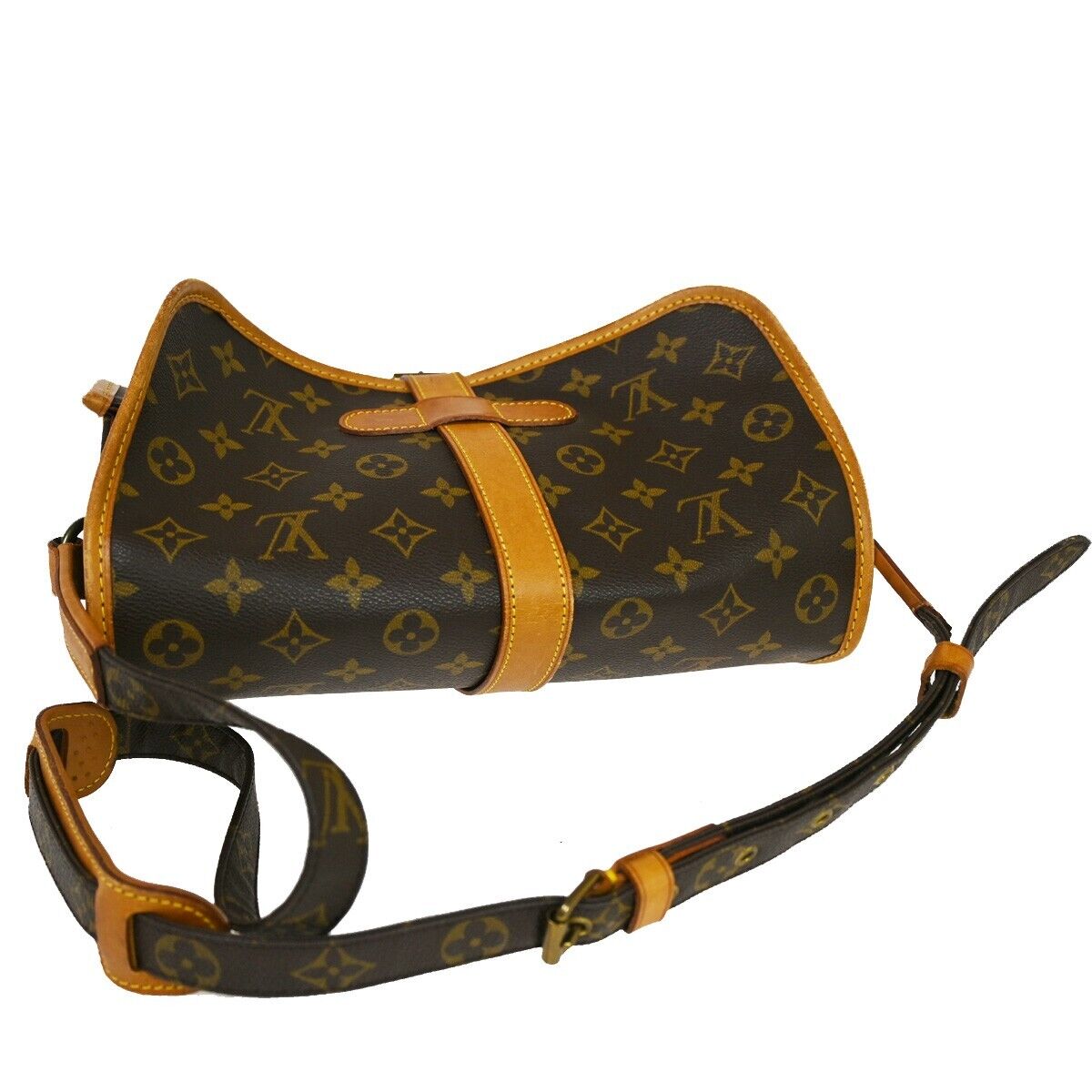 LOUIS VUITTON Logo Marne Shoulder Bag Monogram Leather Brown M51369 85YE213