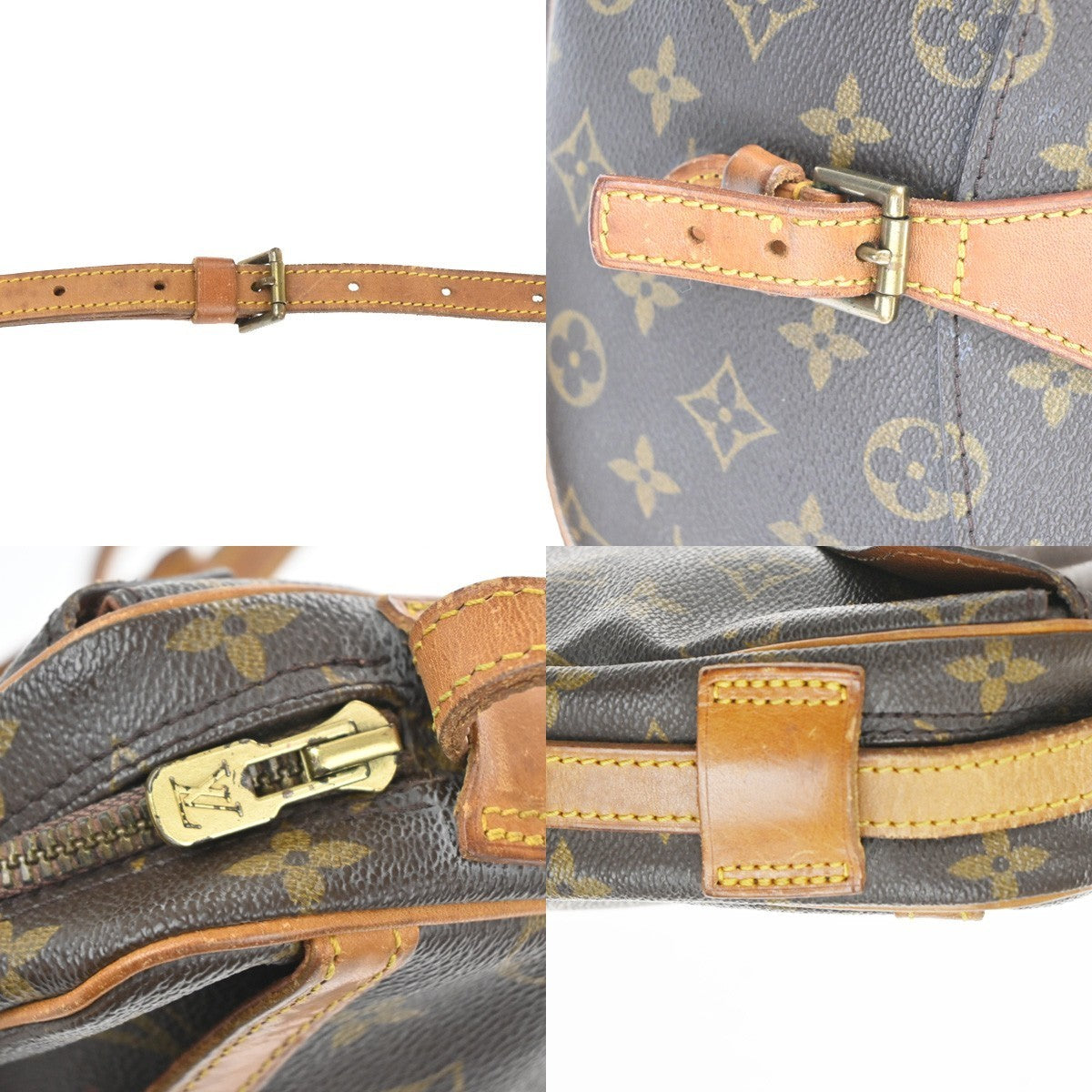 LOUIS VUITTON Jeune Fille MM Shoulder Bag Monogram Leather Brown M51226 37KC149