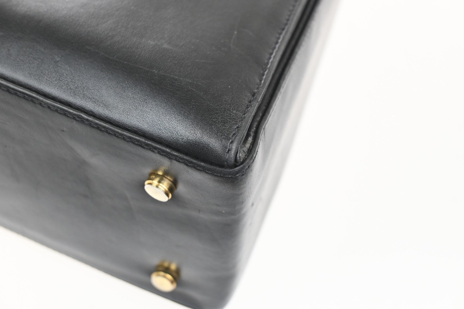 SALVATORE FERRAGAMO Gancini Hand Bag Leather Black GHW 38ZA214