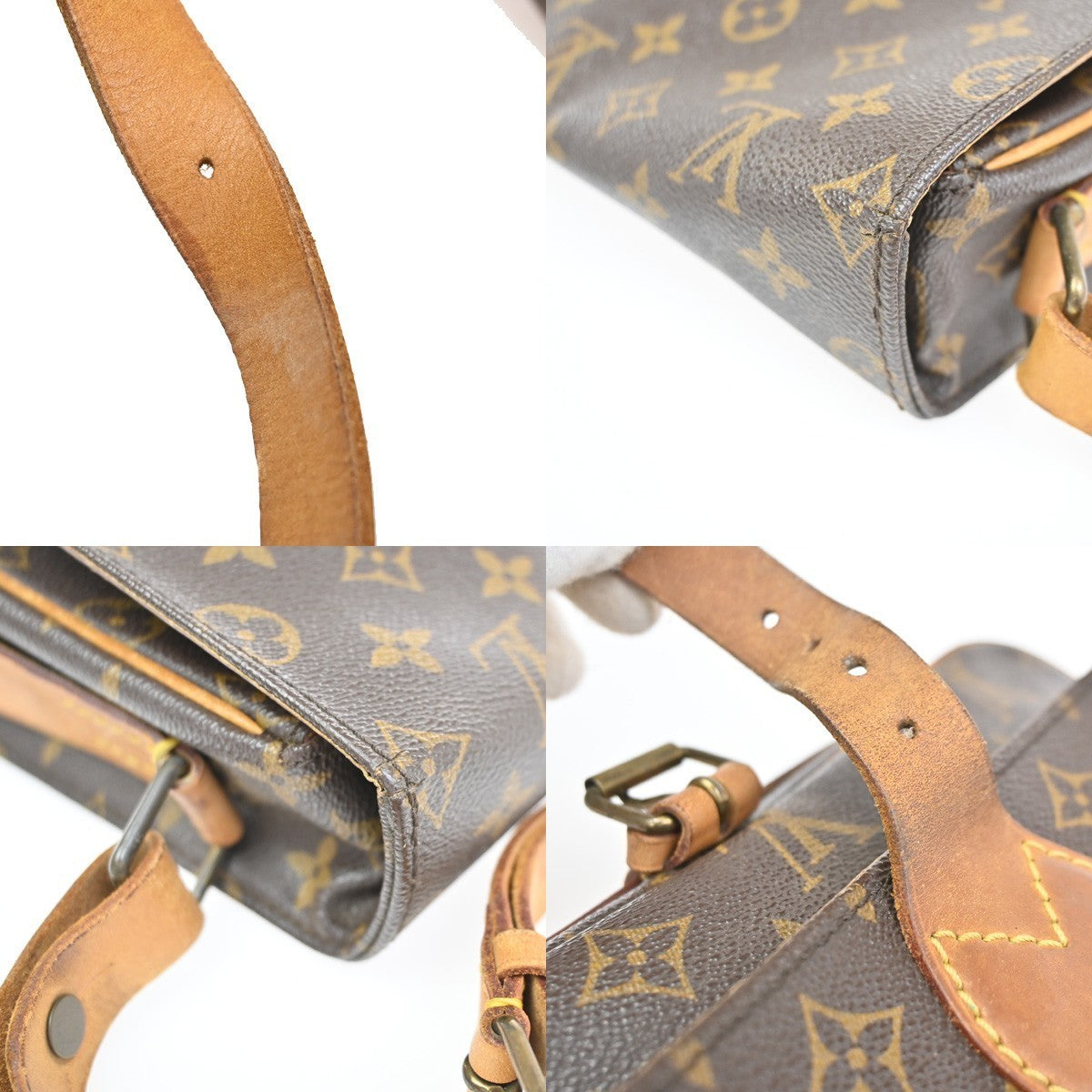 LOUIS VUITTON Cartouchiere GM Shoulder Bag Monogram Leather Brown M51252 32CA686